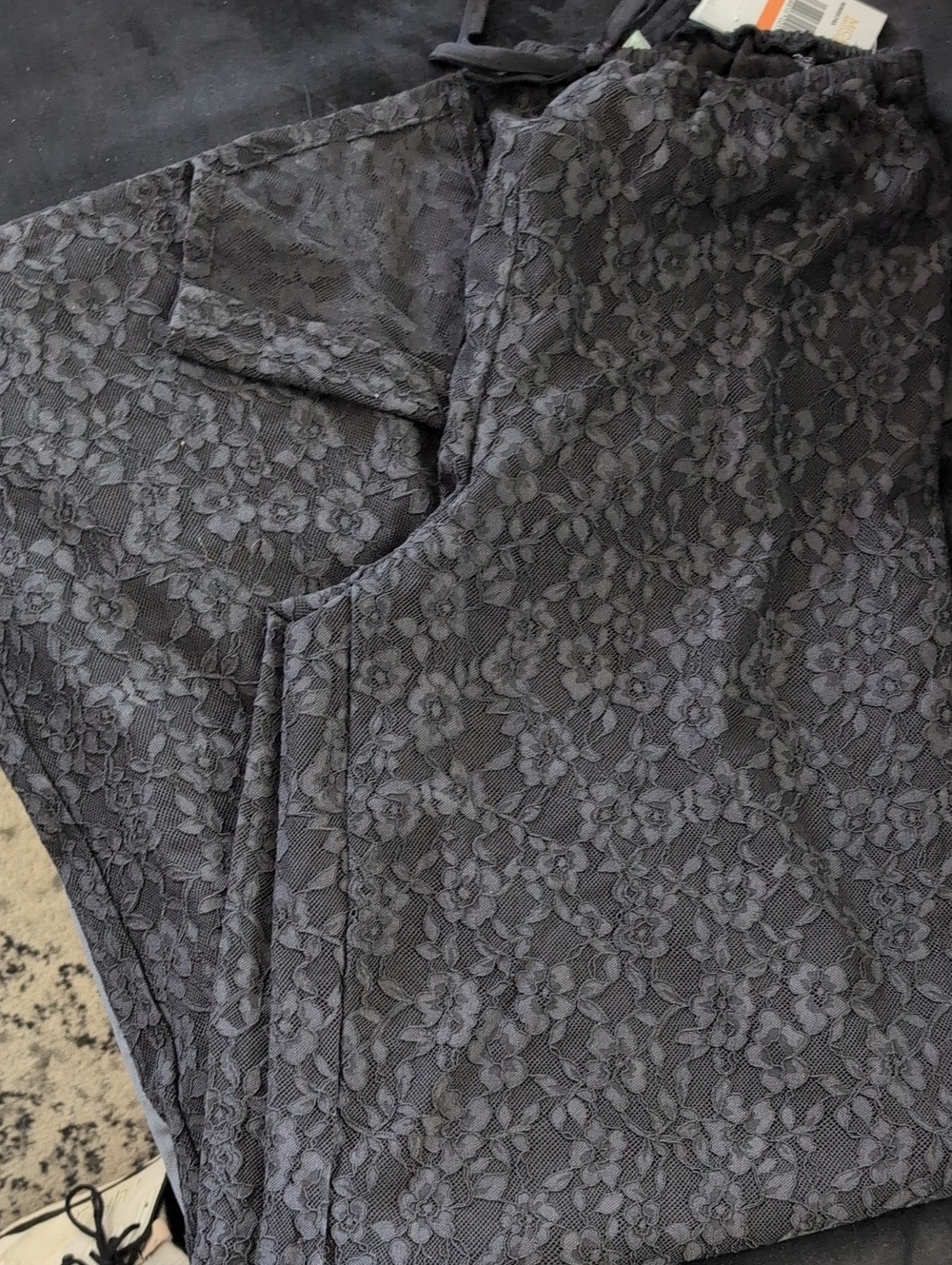 Michael Kors Black Floral Lace Beach Pants